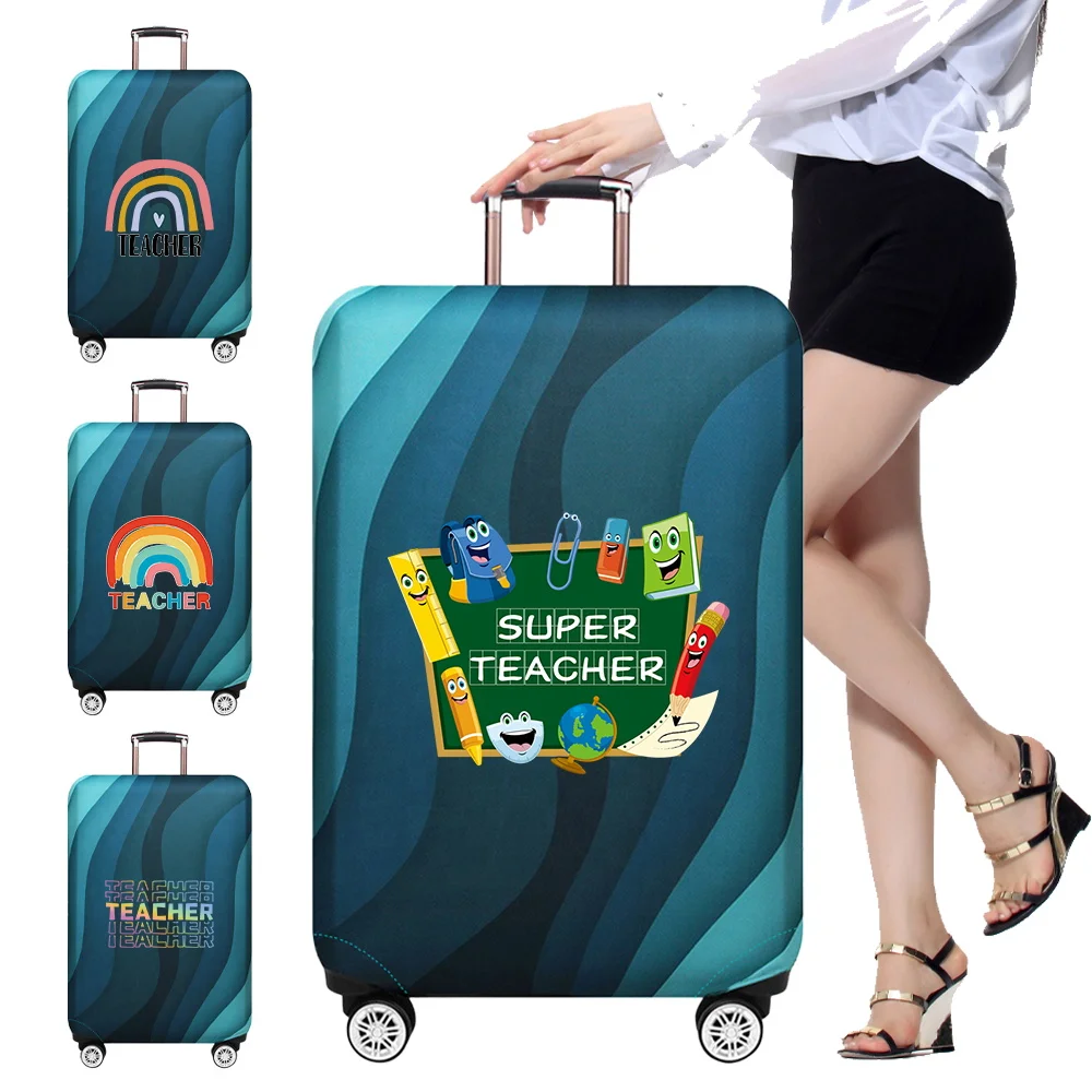 

Trolley Box 2025 New Thick Elastic Dust Cover 18-32inch Suitable Luggage Cover Travel Accessories Teacher Printing Series