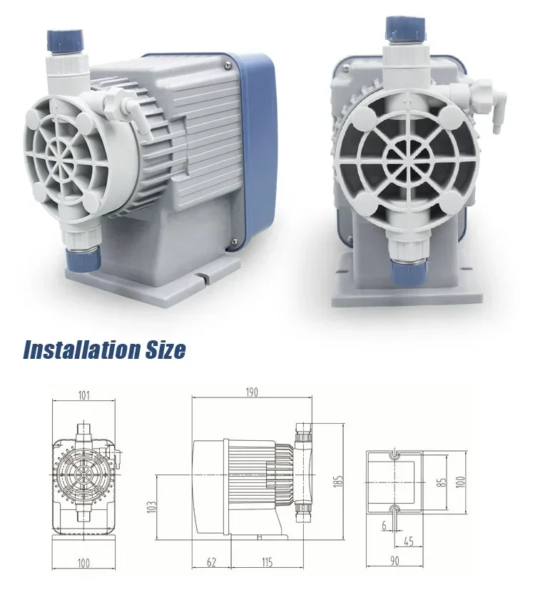 Mechanical Solenoide Swimming Pool Automatic Chemical Ph Electric Chlorine Water Power Electromagnetic Diaphragm Dosing Pump