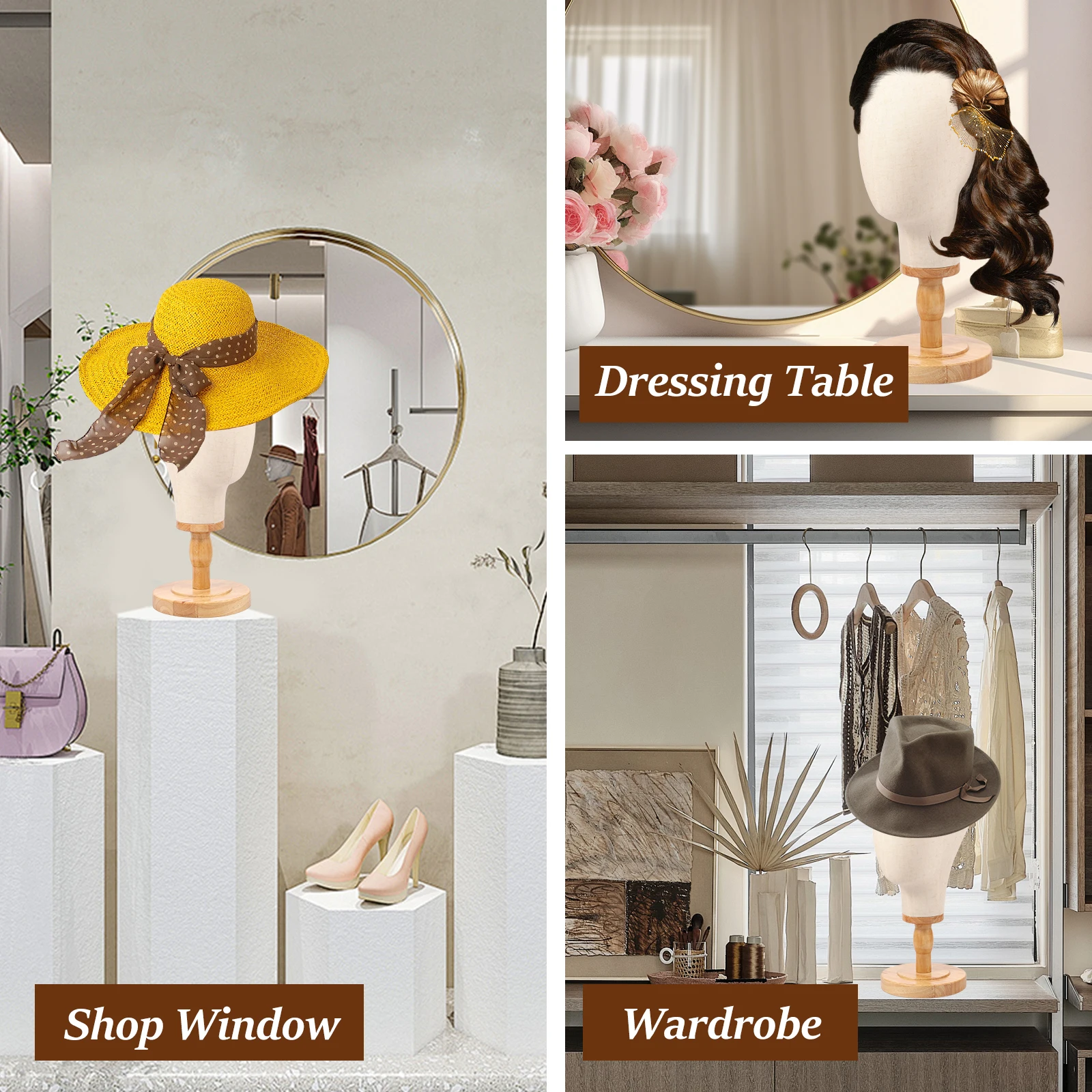 Cabeça de peruca de lona suporte de peruca cabeça de manequim para exibição de penteado fazendo suporte de peruca com cabeça suporte de peruca bonés headdres