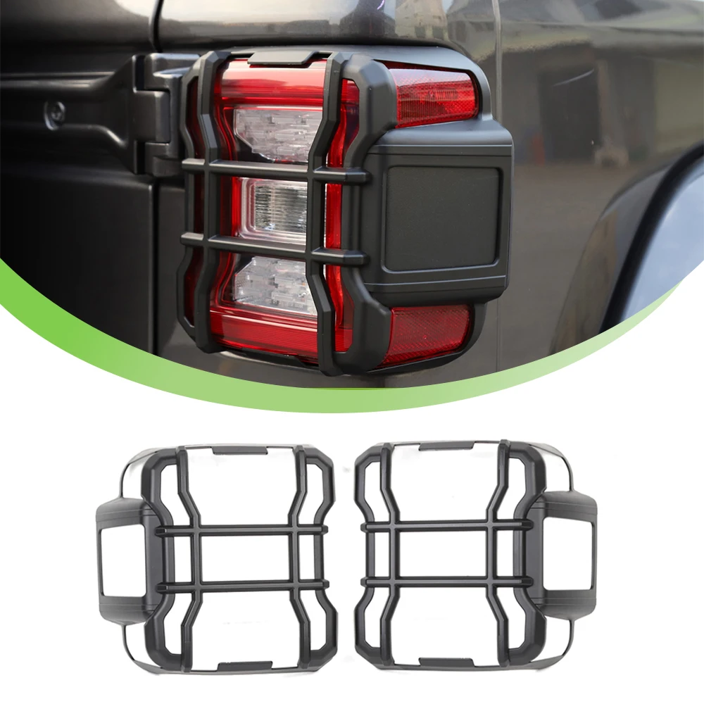 

for Jeep Wrangler JL Gladaitor JT 2018-2023 LED Taillight Light Lamp Decoration Cover Trim Sticker Car Accessories ABS Black