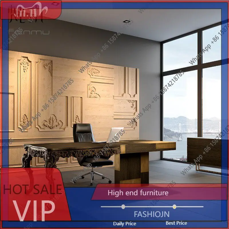 

Американский классический большой письменный стол в стиле минимализм, роскошный, с индивидуальным дизайном, модель для учебы и работы за компьютером, из массива дерева, для дома, для руководителя, длинный стол.