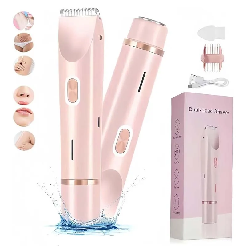 

Usb для домашнего использования, электробритва с двойной головкой для удаления волос, портативный безболезненный эпилятор, электрическая женская бритва для волос