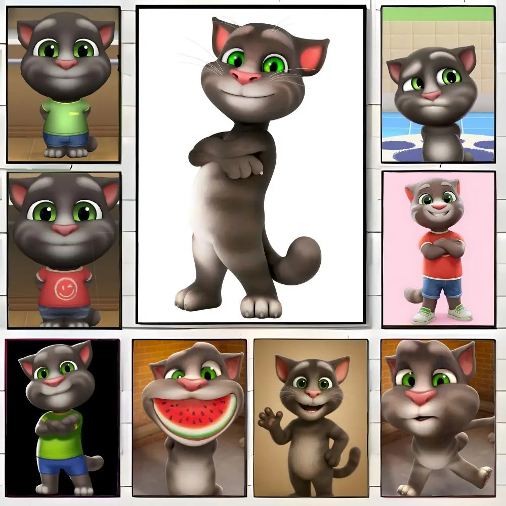 cute character Talking Tom Cat Poster Wall Art Print Decorative Mural Home Decor Gift Unframed