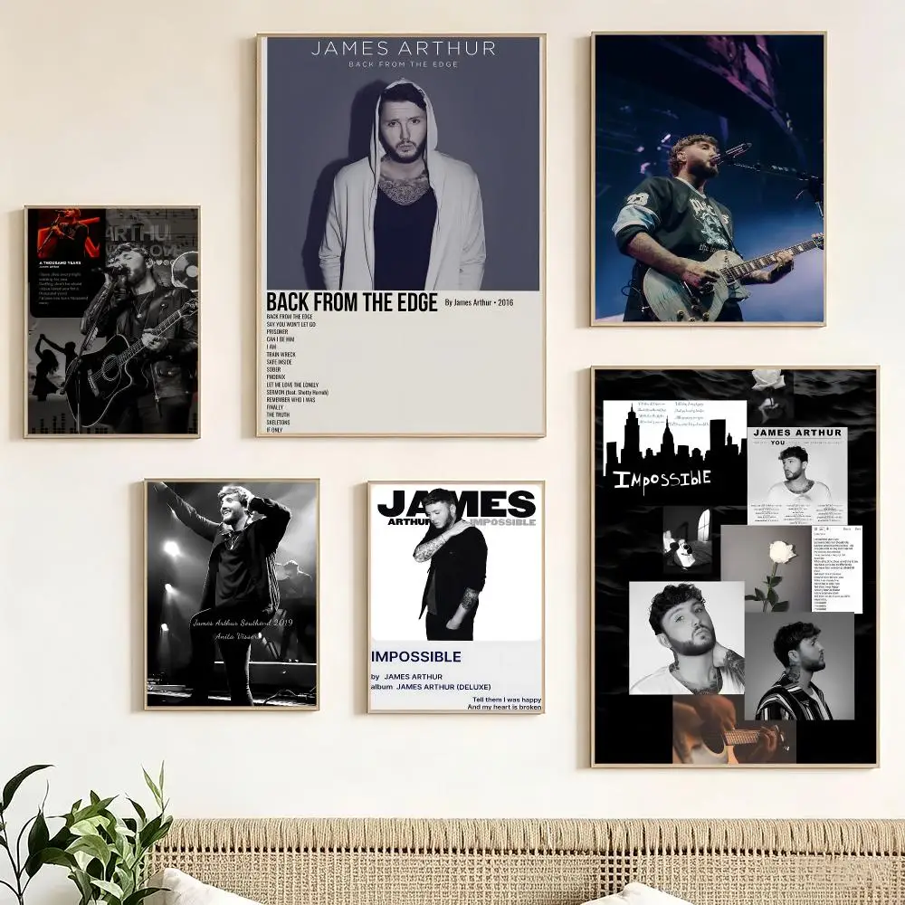 British Pop Rock Singer J-James Arthur Poster impermeable para el hogar sala de estar dormitorio bar decoracion estetica
