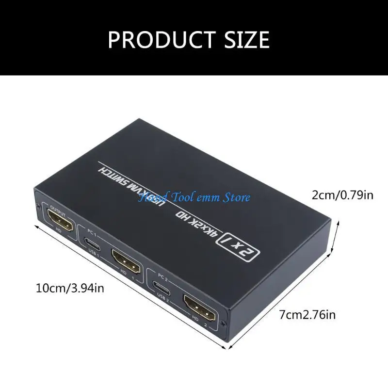 H37F High Clear KVM HDTV Switcher 2 مع واجهات USB و Adaptives Edid لاستخدام المكتب مناسبًا لغرفة الكمبيوتر #6