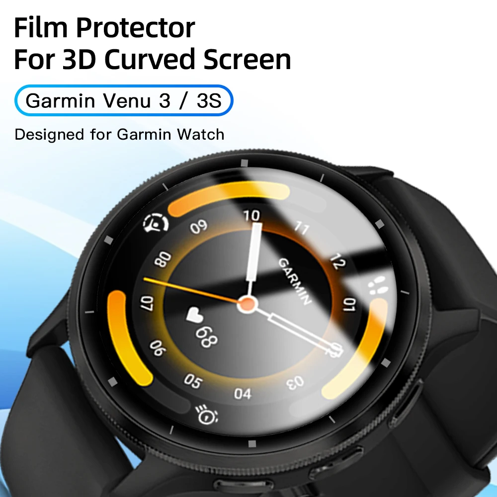 Protetor de tela para Garmin Venu 3, filme anti-risco, toda a cobertura, película protetora acessórios, 3 Pack