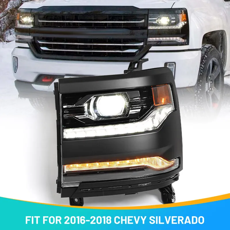 

Full LED Headlight For Chevy Silverado 1500 2016-2019 Driver Left W/ Bulb