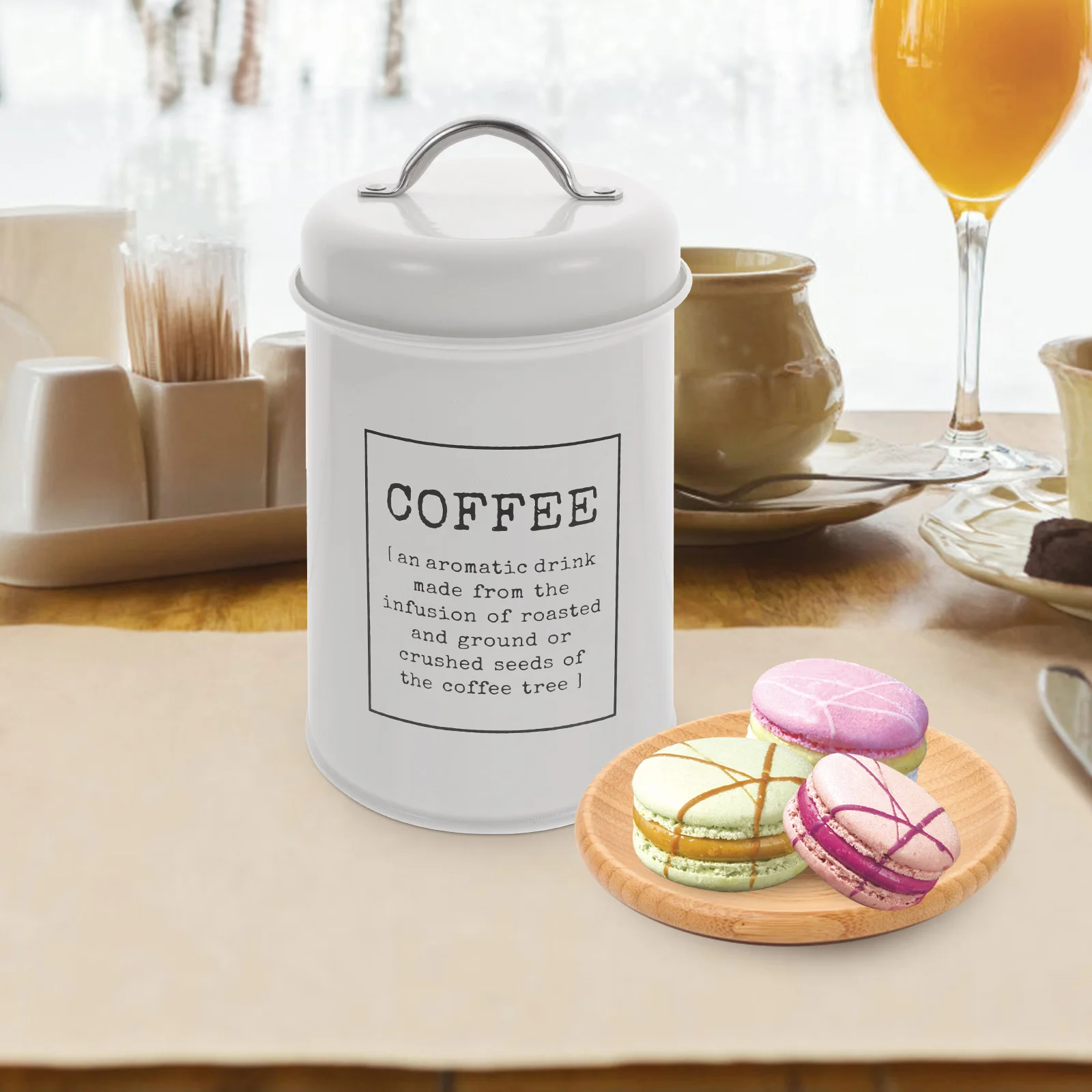 

Sealed Jar Coffee Airtight Canister Tea Storage Tin Containers Food Pantry Storage