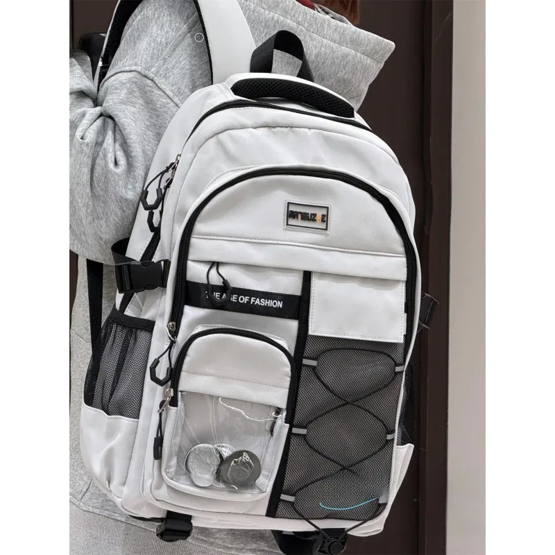 Retro Japanese Sle Large Capaci Double oulder Bapa for Middle And High School Students Men And Women Youth Casual W...