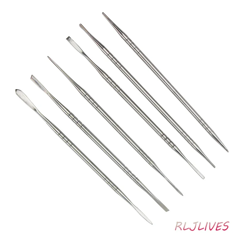 Juego de 6 Herramientas de Acero Inoxidable para Esculpir Arcilla, Cuchillos para Modelar Arcilla Polimérica, Herramientas para Tallar