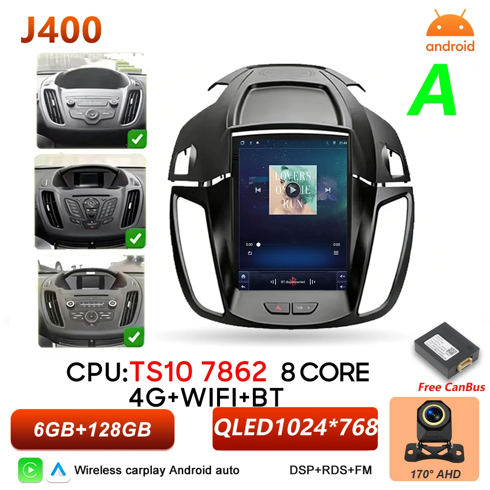 Android 16 autoradio voor Ford C-MAX Kuga 2 Escape 3 2012-2019 multimediaspeler draadloze Carplay BT Auto 5G stereo DSP RSD