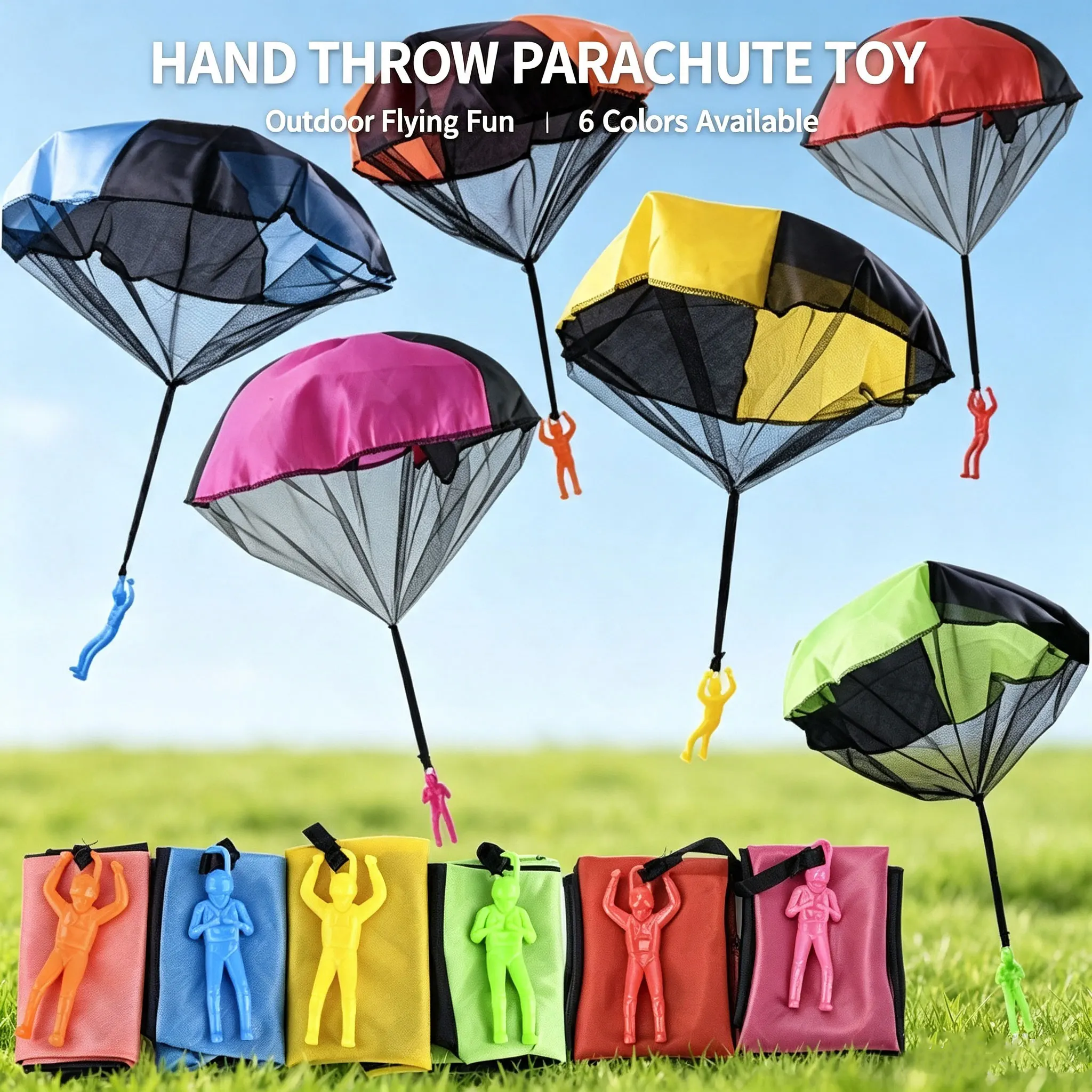 Kids Unique Outdoor Toys - 3/6개 어린이용 낙하산 장난감, 무료 야외용