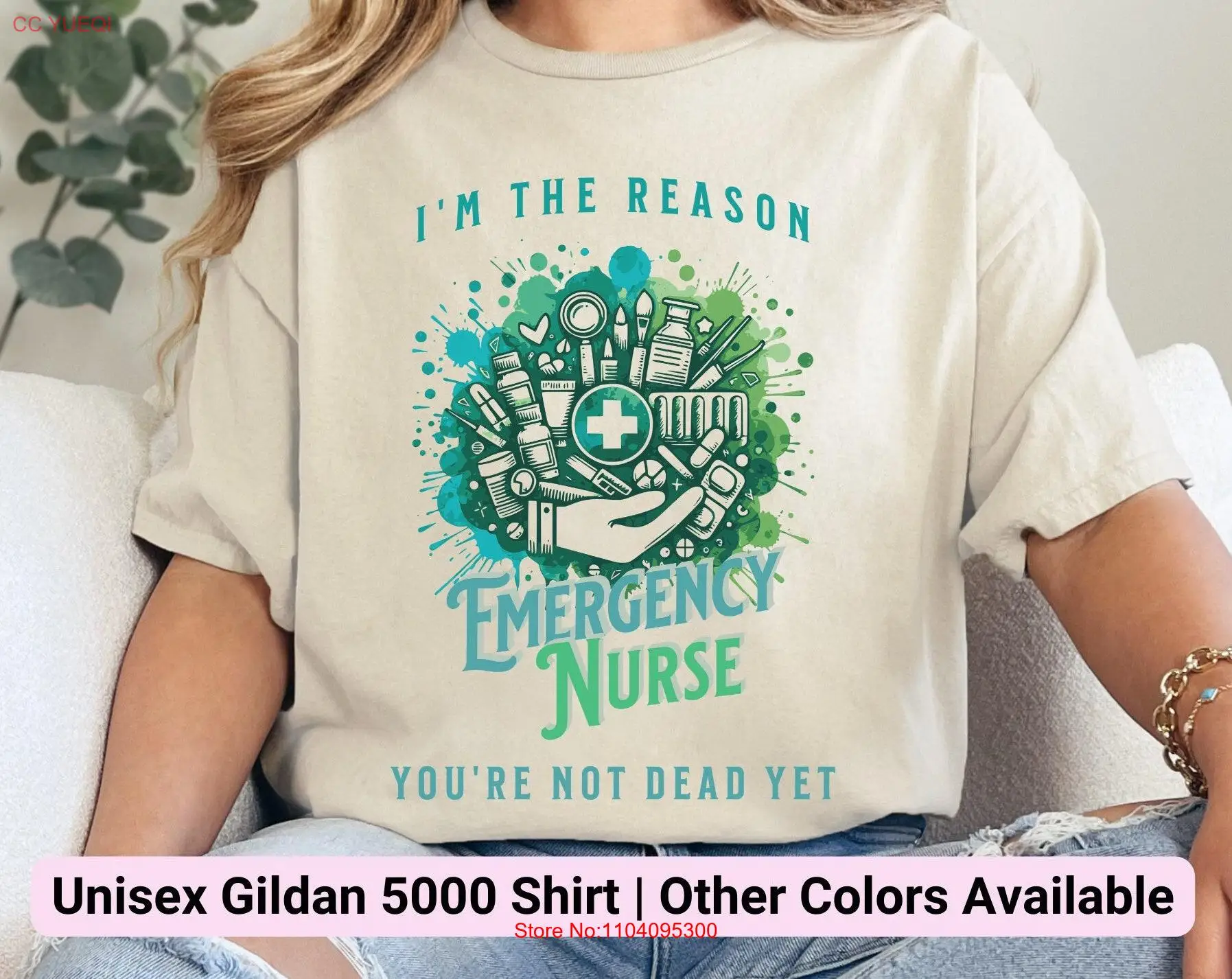 

Футболка Emergency Nurse ER Registered Funny For Her's Coworker Саркастические длинные или короткие рукава