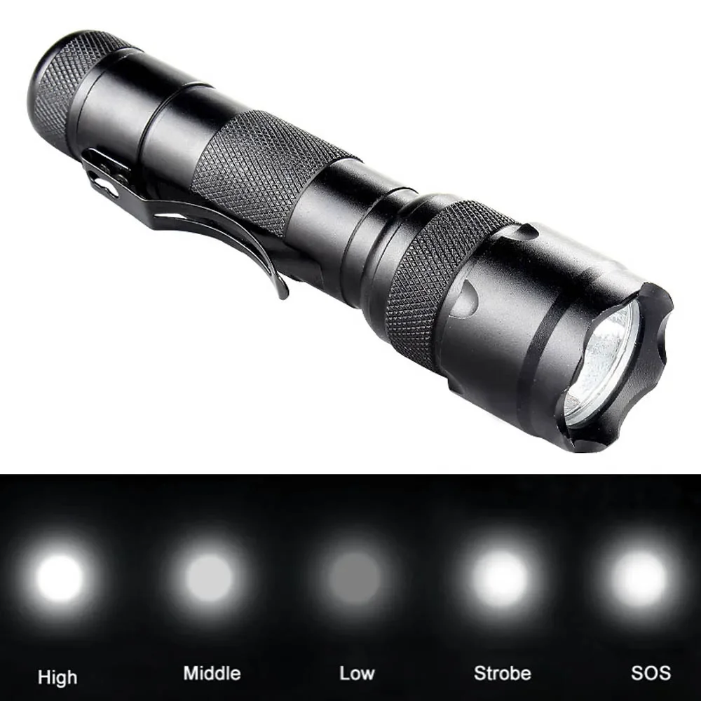 LED 3000LM Tactical Flashlight Aluminium LED Flashlight Waterproof Torch Flashlight LED Lamp 18650 Battery for Hunting Camping