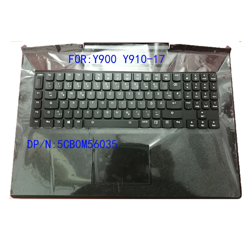 

Brand new original for Lenovo Savior Y900 Y910 Y910-17 Y900-17 laptop C case with German keyboard + touchpad shell 5CB0M56035