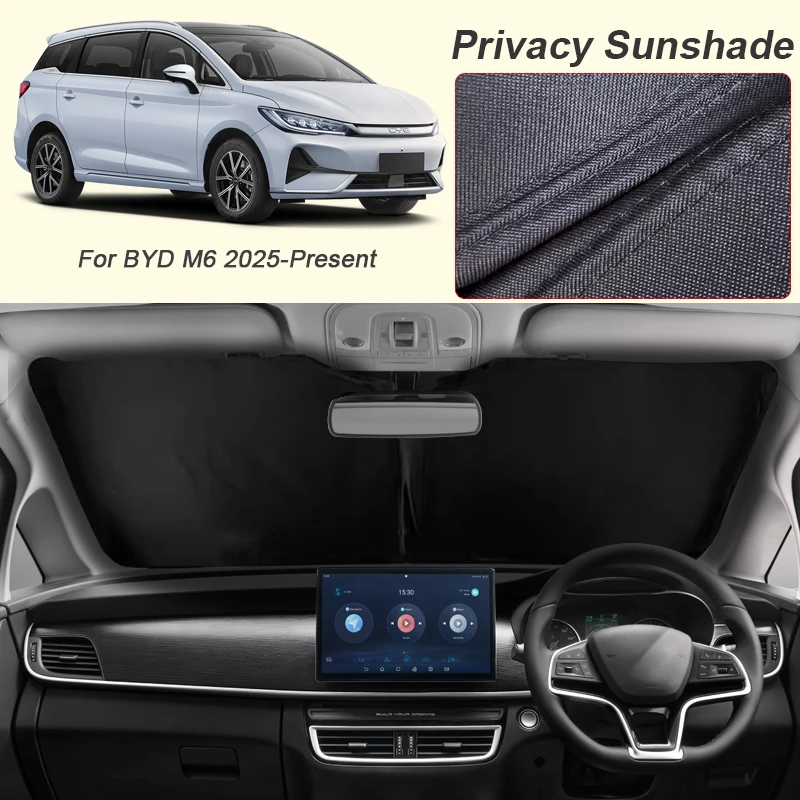 

Автомобильный черный солнцезащитный козырек для окон для BYD M6 2025-2026, автоматический анти-УФ-изоляционный защитный чехол, аксессуары для интерьера