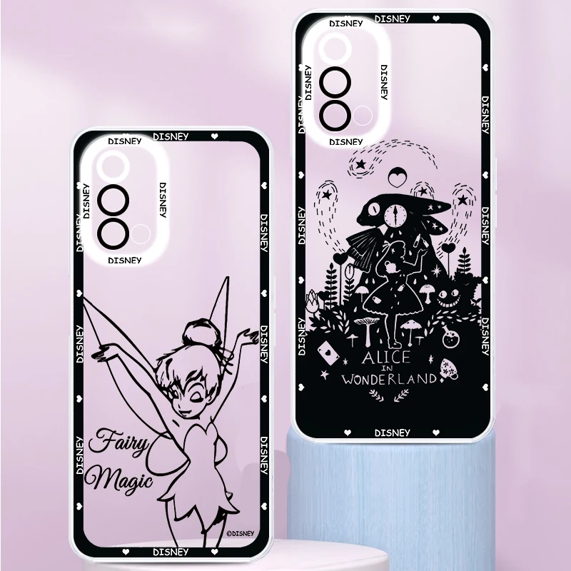 

Disney Alice Girl Princess Transparent Phone Case Cover For Oppo A94 A76 A74 A73 A54 A53 2020 Reno 7 6 5 5G Angel Eyes