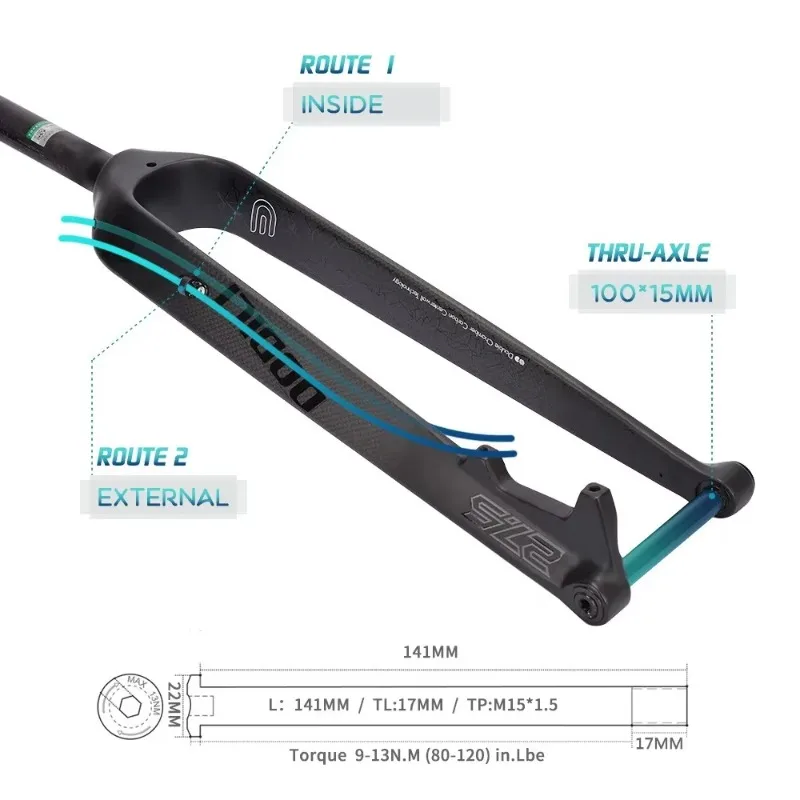 Carbon Gravel Hard Fork Disc Brake 26/27.5/29 Inch 700*45C MTB Road Universal view 5