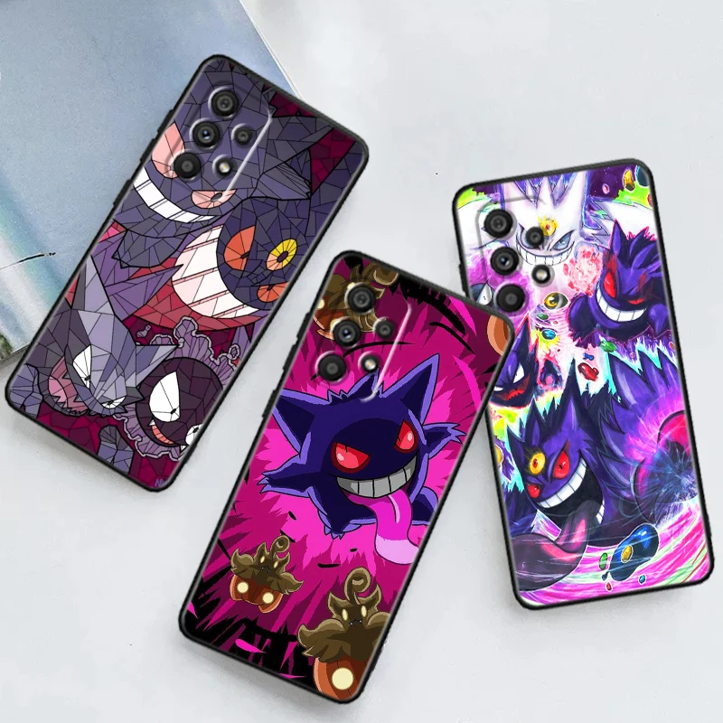 P-Pokemons G-Gengguis Cartoon For Samsung A53 A52 A33 A32 A51 A71 A21S A13 A73 A55 A22 A23 A35 A72 A54 A12 5G Black Back