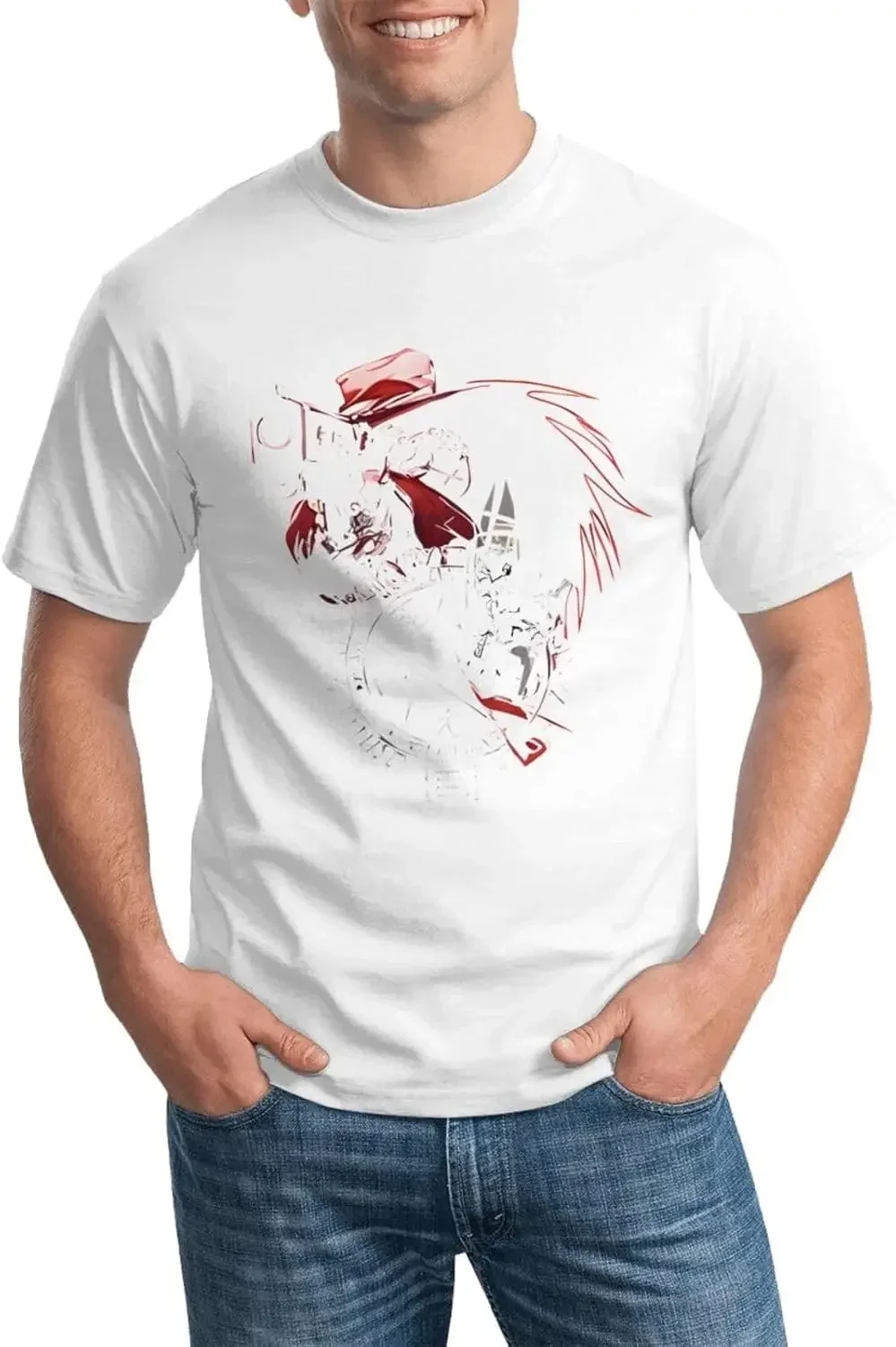 Hellsing Shirt Men's Pattern Custom Cotton Short Sleeve Tshirt Fashion Cool Crew Neck Tees Top Black