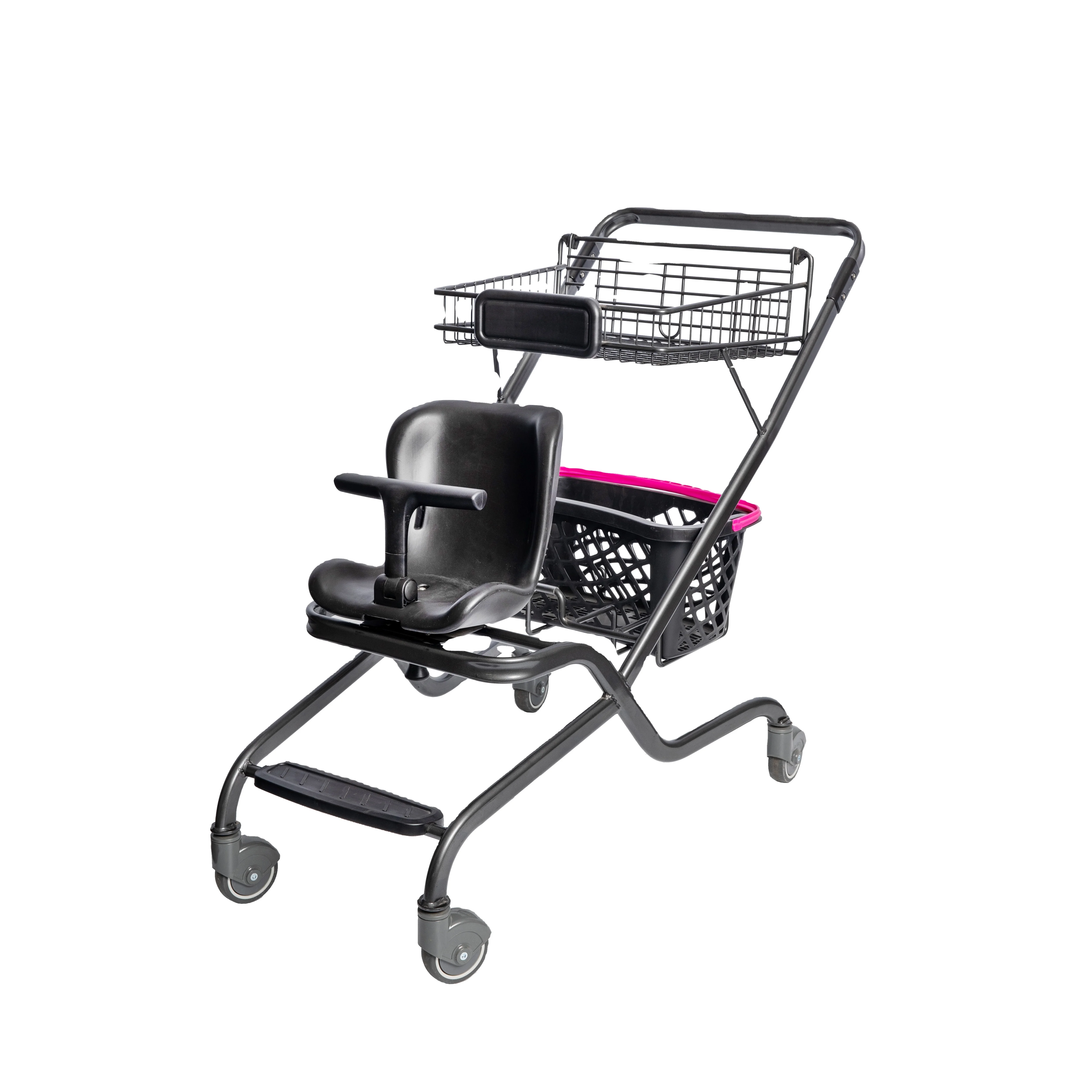 Shopping Cart Trolley Metal Shopping Cart Family Shopping Child Trolley With Child Seat for Supermarket Picking Carts
