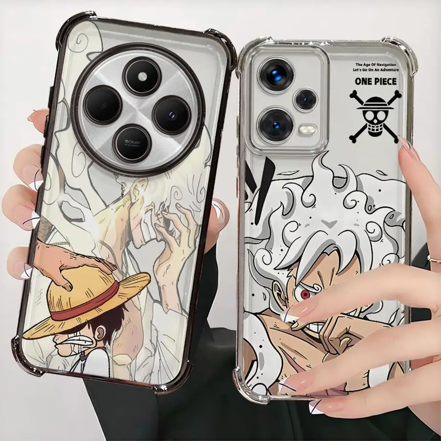 

Phone Case for Xiaomi Redmi 14C A3X A3 K80 5G A5 13C K80 Pro Clear Cover One Piece White Luffy