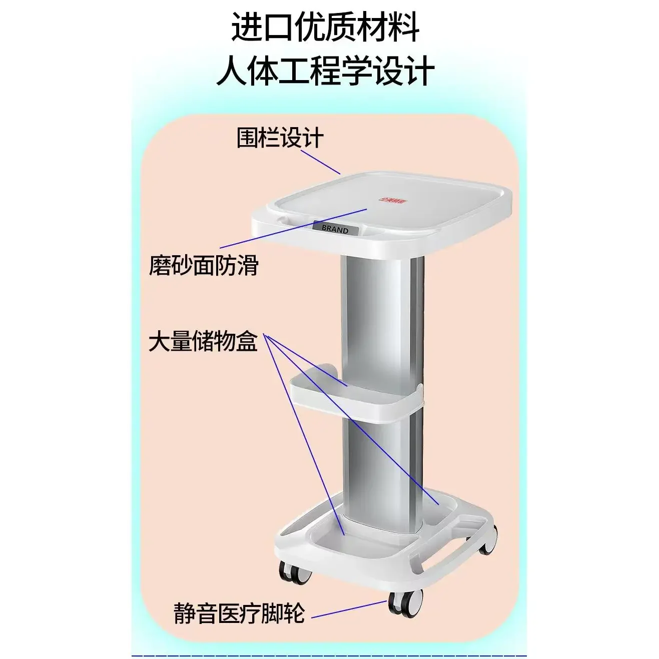 عربة طبية أثاث الصالون أدوات المستشفيات عربة الوشم بكرات التنظيف حامل Carrimho Auxiliar Estetica