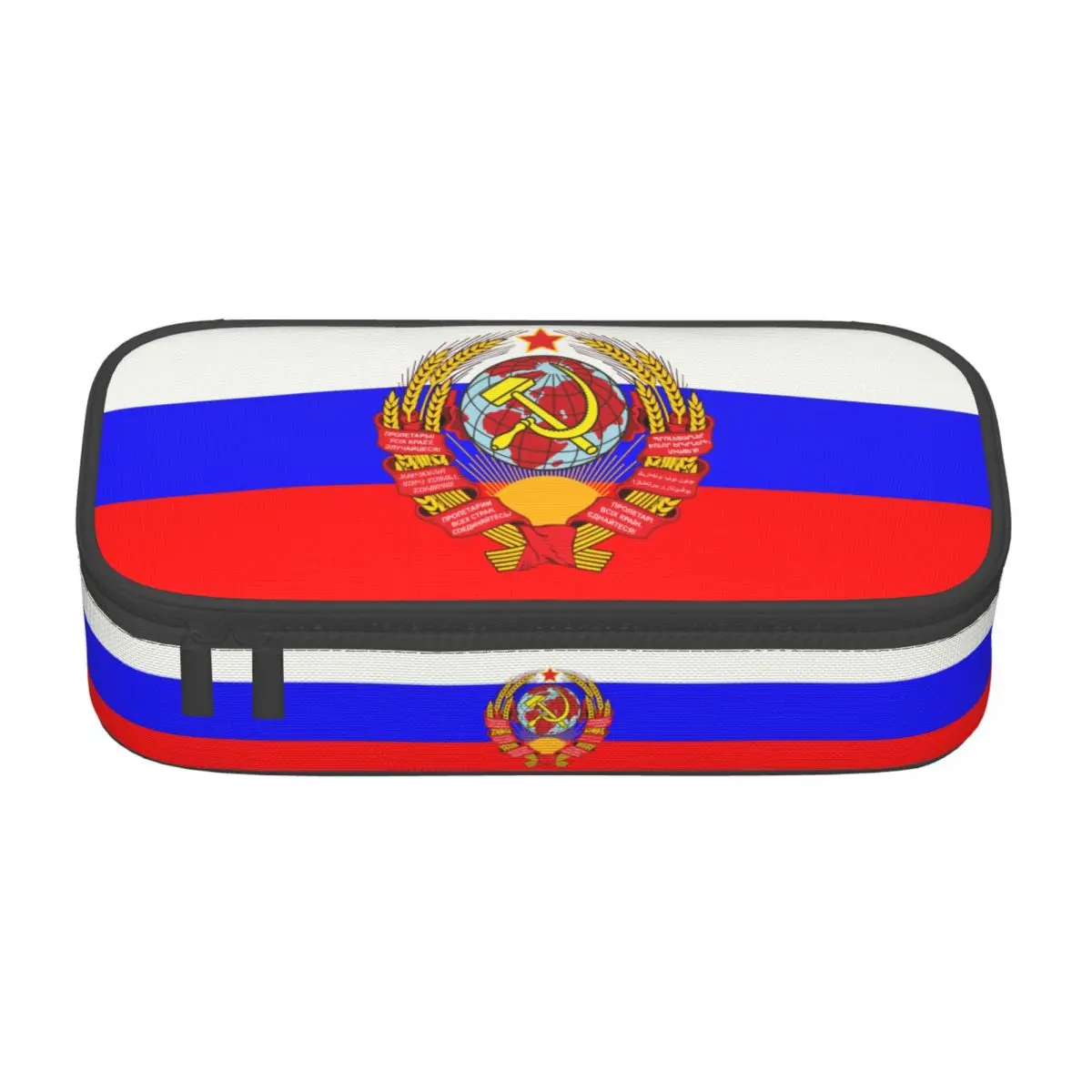 Custom Coat Of Arms Of Soviet Union Cute Pencil Cases Boy Girl Large Capacity CCCP Russia Pencil Bag Student School