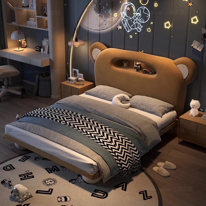 cartoon bear bed children's solid wood modeling Modern Simplicity Single Bed 1.8 meters comfortable кровать bedroom furniture