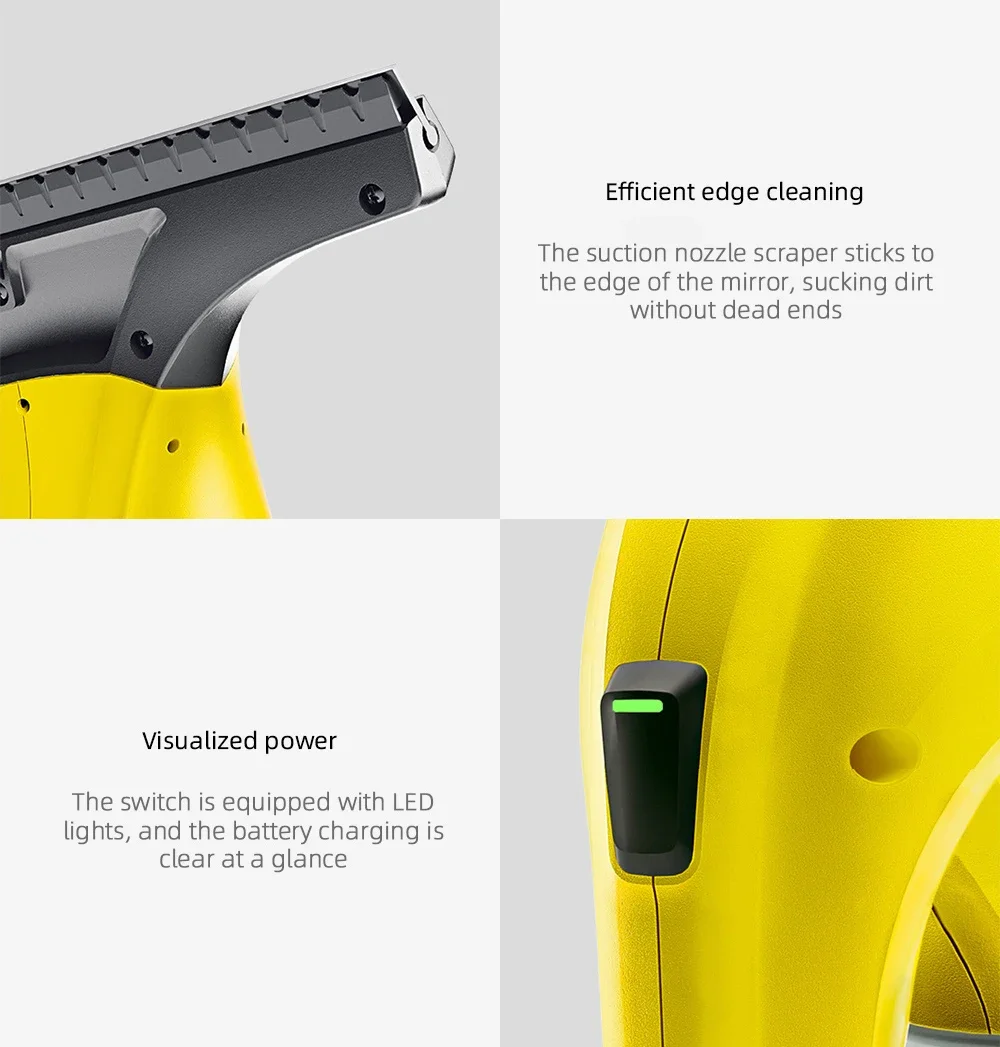 ماكينة تنظيف الزجاج بممسحة النوافذ الكهربائية، مكنسة كهربائية للزجاج وكونترتوب مكشطة عاكسة للتنظيف المنزلي