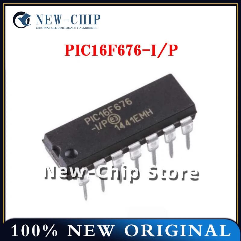 5PCS-100PCS/LOT  PIC16F676-I/P   DIP-14  8-bit flash microcontrol  New Original PIC16F676