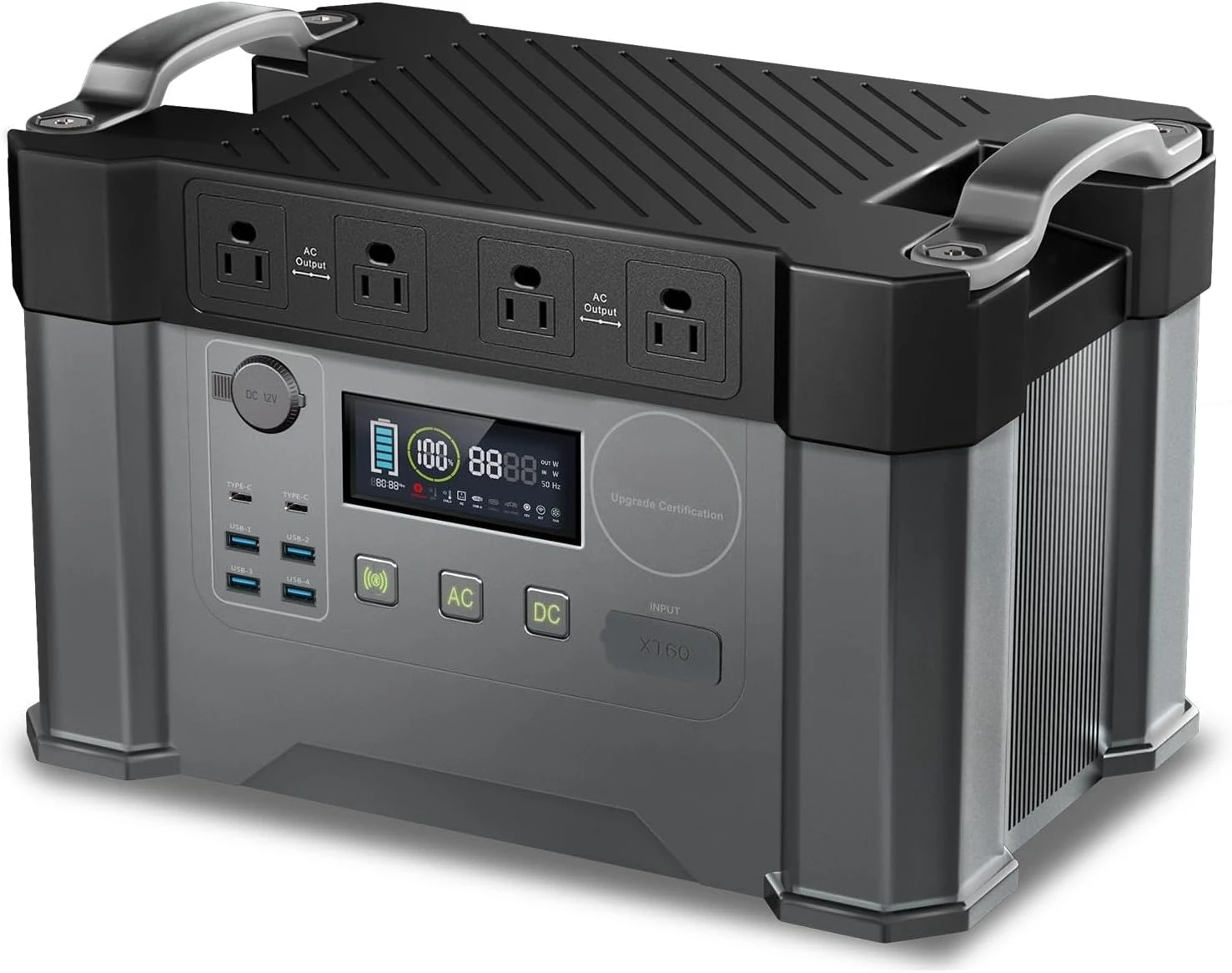 

2000w Portable Power Station, 1500Wh MPPT Battery Backup, S2000 Solar Generator with 4 AC Outlets(Peak 4000w), Solar Power