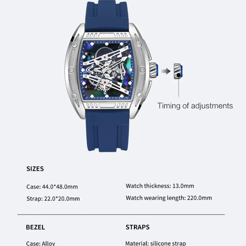 MEGIR&RUIMAS 338 Men's Unique Wine Barrel Decorative Quartz Watch Night Light Waterproof Silicone Strap Watches for Man