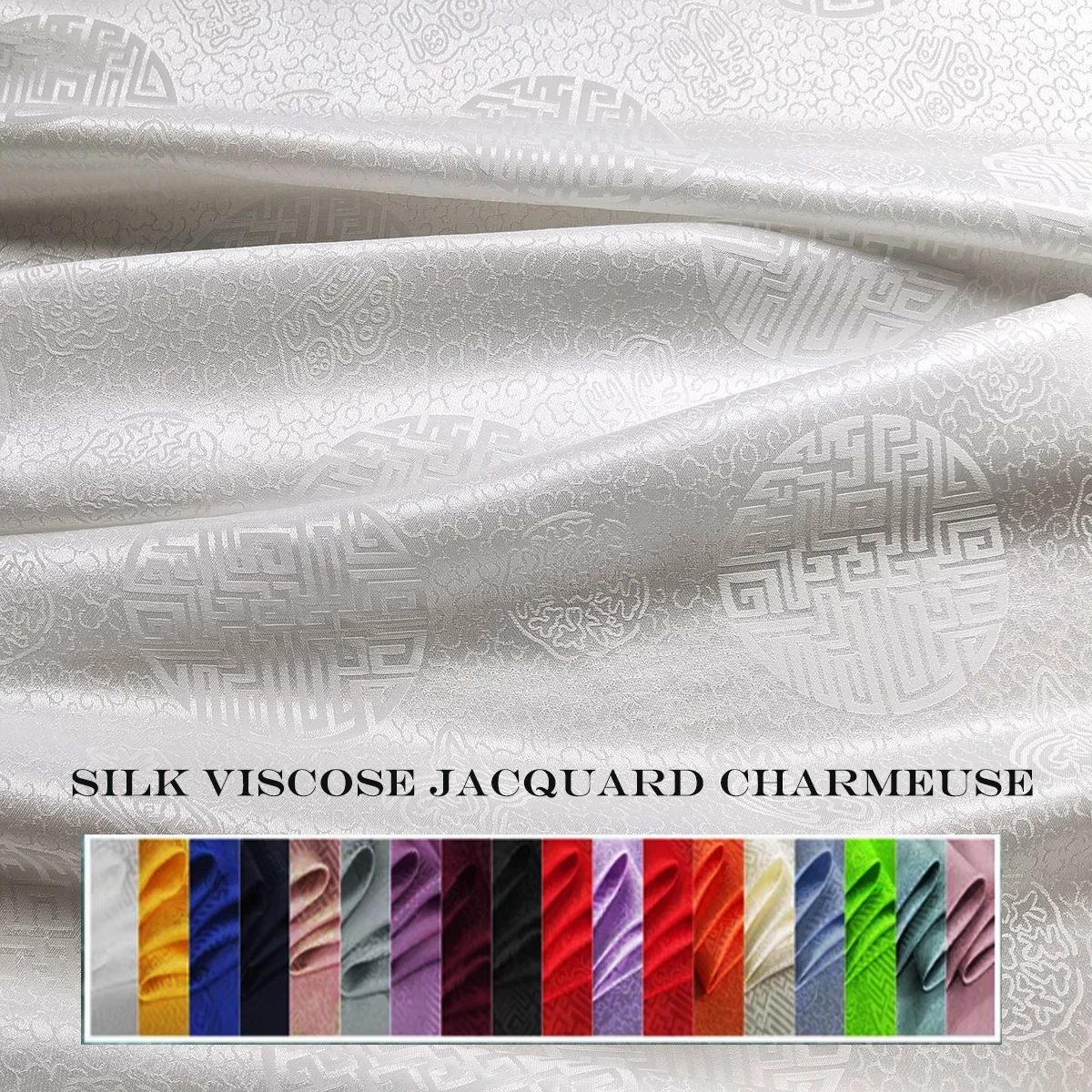 45 ''de ancho por metro tela de seda tradicional China Material de Charmeuse de algodón de seda Jacquard para vestido