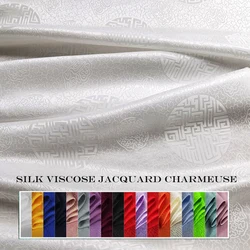 45'' Wide By Meter Traditional China Silk Fabric Jacquard Silk Cotton Charmeuse Material For Gown