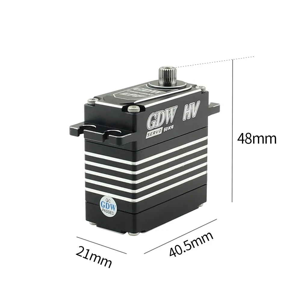 GDW RC Servo DS945MG 50KG Hi-Torque Vollmetallgehäuse Stahlgetriebe Digitaler kernloser Motor für RC Auto Starrflügel Turbojet UAV Roboter