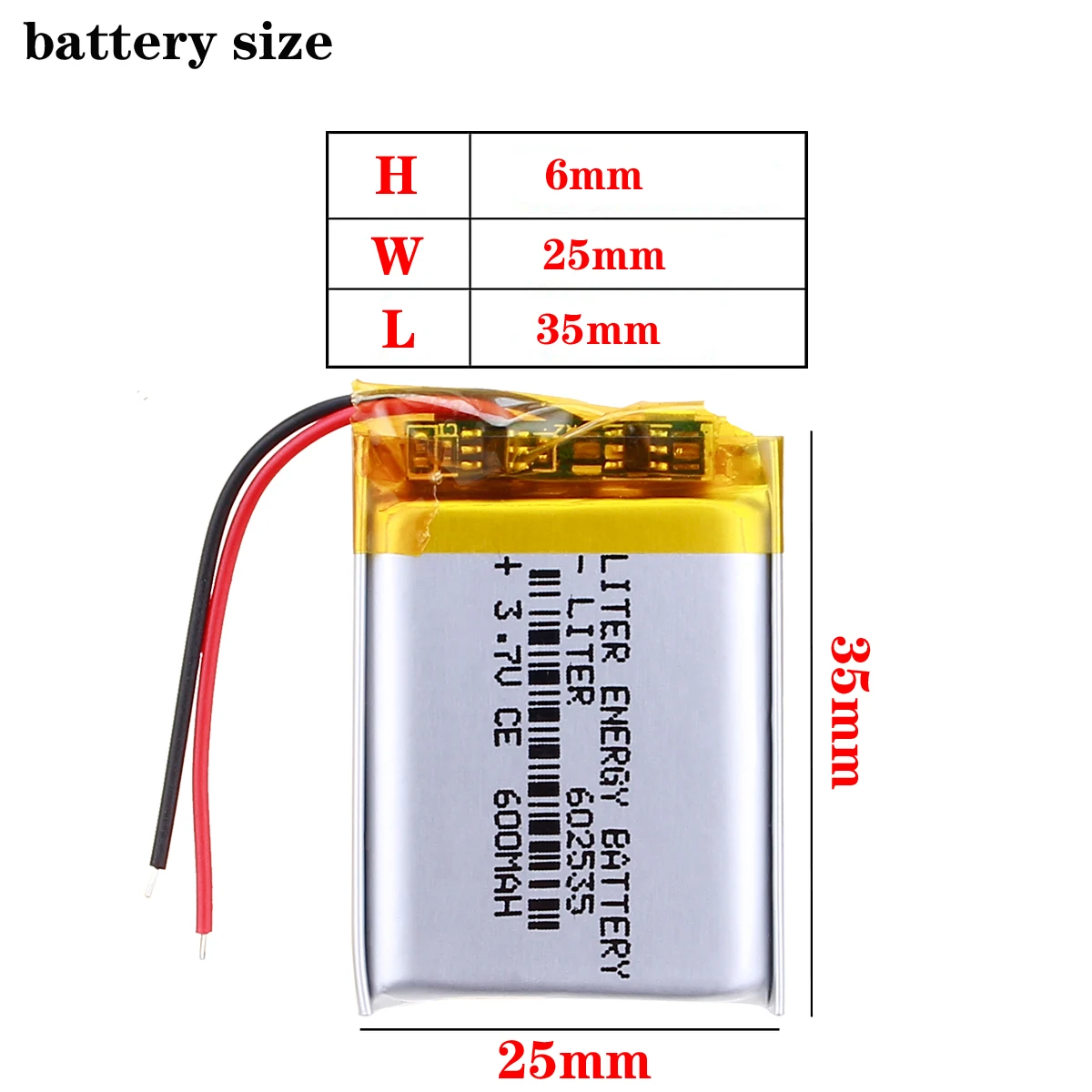 MODEL 602535 582535 SP5 3.7V 600mAh Rechargeable Battery For tachograph papago F300 F200 F210 QStar A5 DVR parkcity 710