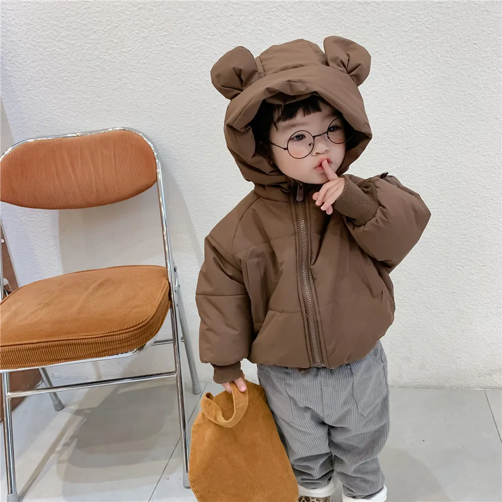 2023 Winter Clothing Children\'S Coat Cotton Clothes Korean Boys And Girls Thick Windbreaker Hooded Jacket Warm Cartoon Jacket