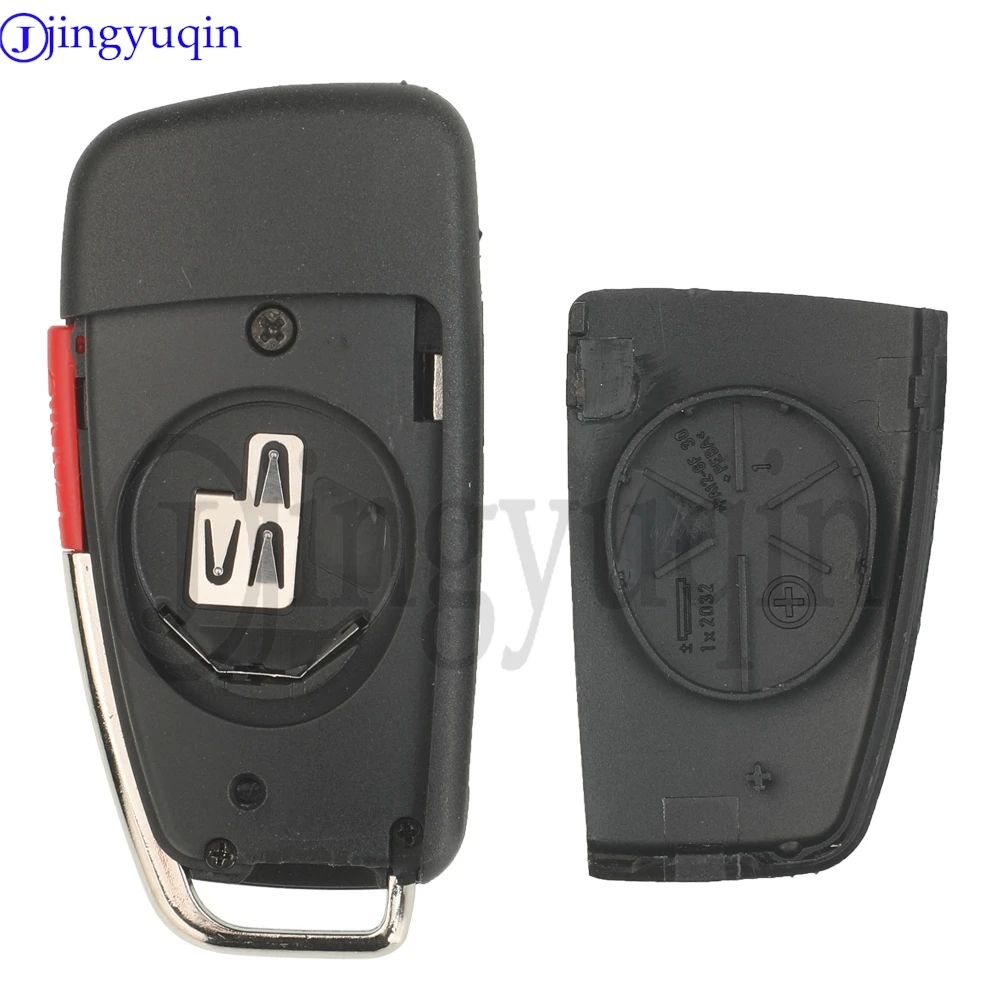 

jingyuqin 3/4 Buttons Remote Flip Car Key Shell Fob For Audi A2 A3 A4 A6 A6L A8 Q7 B7 Q3 S5 C5 C6 TT Keyless Case Replacement