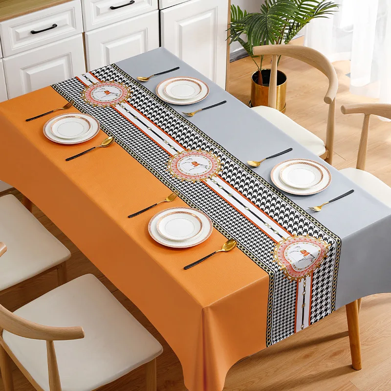 Tablecloth Modern Light Luxury Style Waterproof Dining Table Cloth Rectangular Tea Table Cover Picnic Mat Home Decor