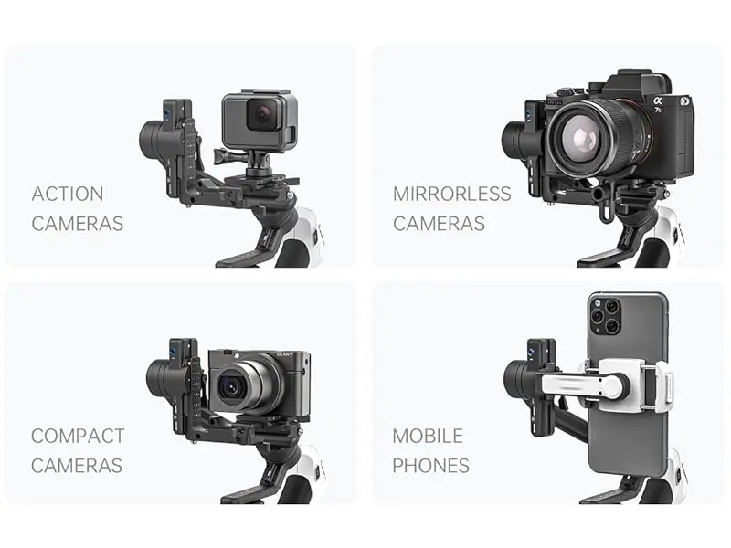 FeiyuTech SCORP Mini 2, für spiegellose Kamera, Action-Kamera, Smartphone, 3-Achsen-Stabilisator für Sony/GoPro/iPhone, AI-Tracking – Detail 2