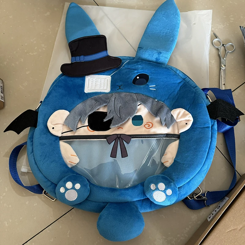

Black Butler Ciel Phantomhive Cosplay Bag Transparent Campus Student Zipper Backpack Cartoon Cute Messenger Shoulderbag Gift