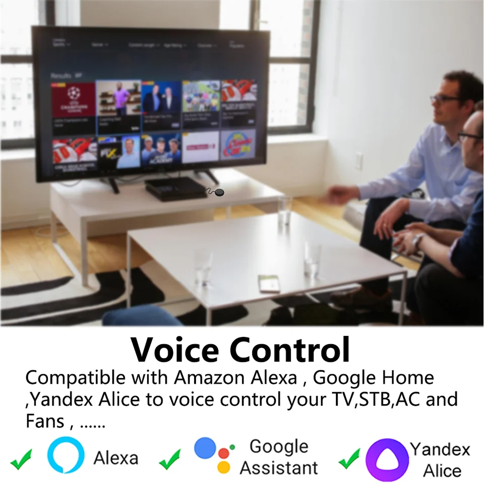 Controle Remoto Inteligente Universal IR, Controle de Voz para TV, DVD, AC, Alexa, Alice, Google Home, DIY, Wi-Fi, Tuya, 38KHz