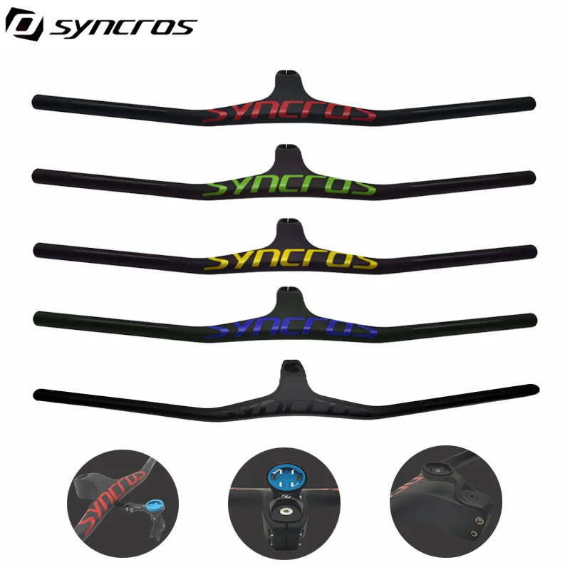 SYNCROS Newest Mountain bike  matt full carbon fibre bicycle handlebar and stem integrated MTB bar -17 degrees angle Free ship