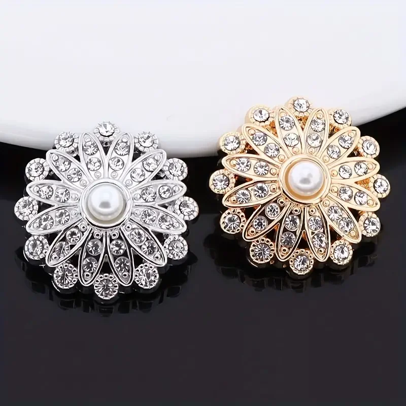 5 Stücke 25mm Handgemachte Nähen Knopf Handarbeiten Glänzenden Strass Hemd Knöpfe Perle Kleidung Knöpfe Nähzubehör