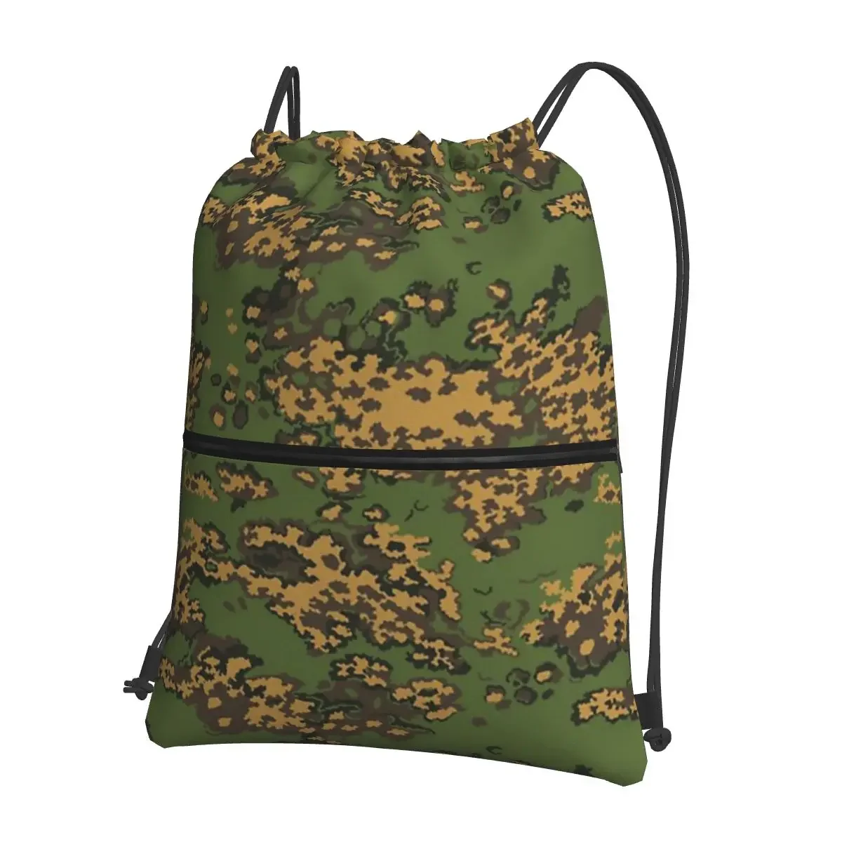 Russian Woodland Camouflage Portable Backpacks Drawstring Bag Casual Drawstring Bundle Pocket Book Bags For School Students