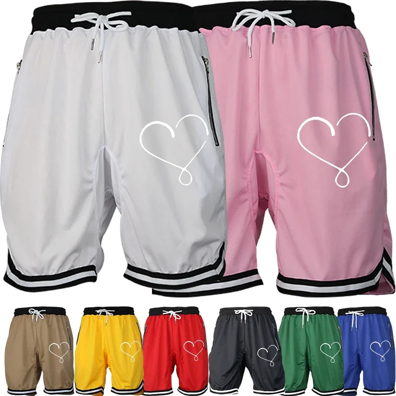 

Hot Men's Athletic Shorts Printed Design Basketball Pants Summer Beach Casual Knee Length Quick Dry Breathable Sports Wear