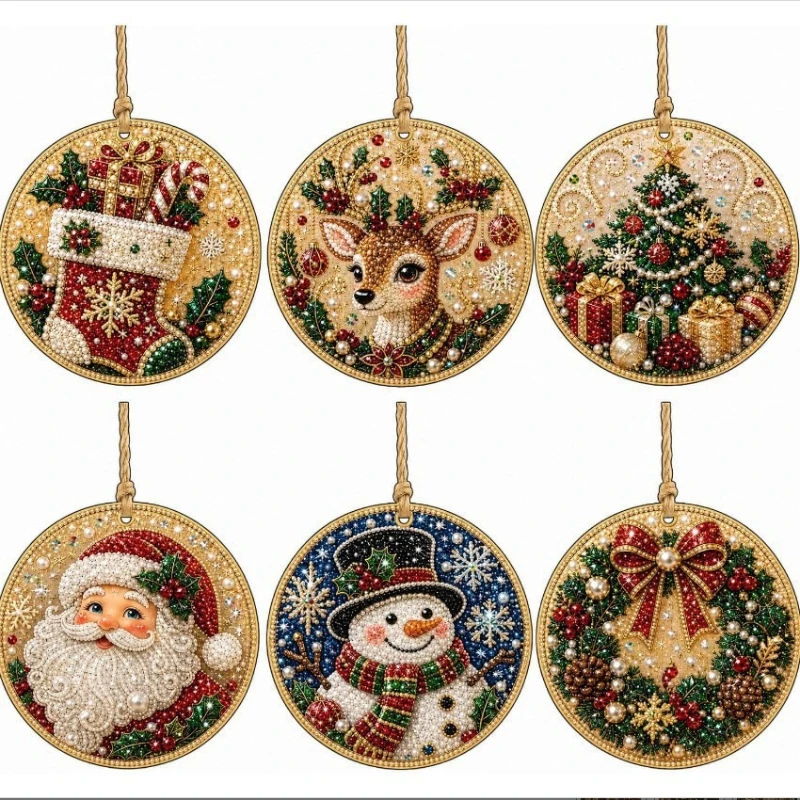 Fashion New DIY Pearl Diamond Painting Kit – Creative Christmas Ornament Decoration Craft Set for Holiday Gift & Home Decor
