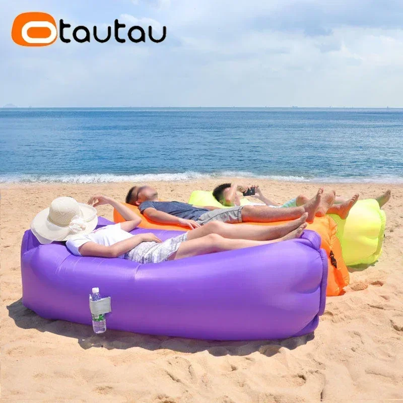 OTAUTAU Ultra Light Pillow Style Lazy Sofa Inflatable Sofa Portable Foldable Sleeping Bag Bed SF284