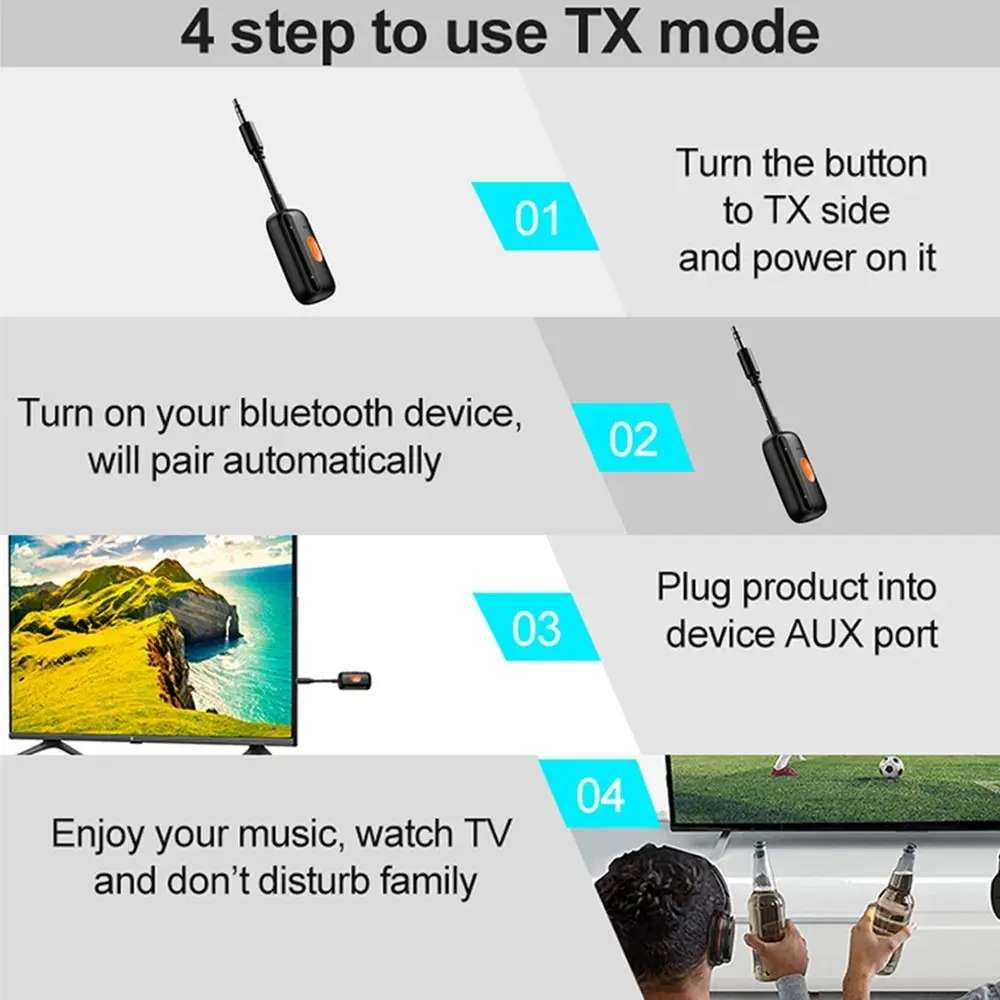 

Беспроводной Bluetooth-приемник 2 в 1, 3,5 мм AUX, портативный беспроводной адаптер Bluetooth, поддержка беспроводного аудиомикрофона